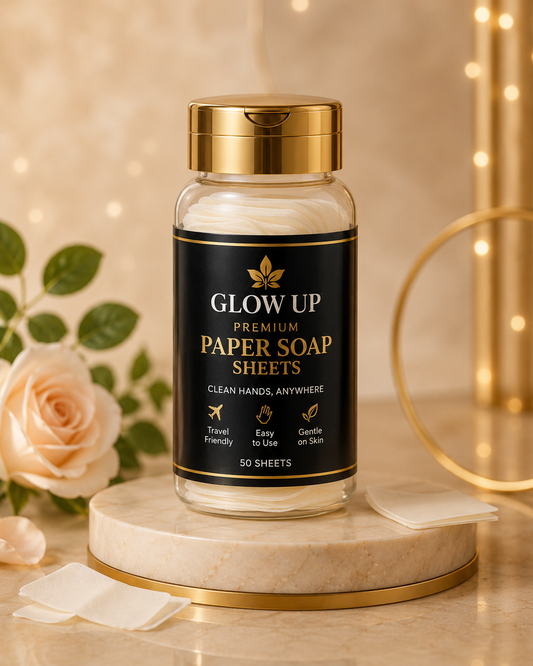 Glow Up Premium Paper Soap Sheets – Portable Hand Wash | 50 Sheets