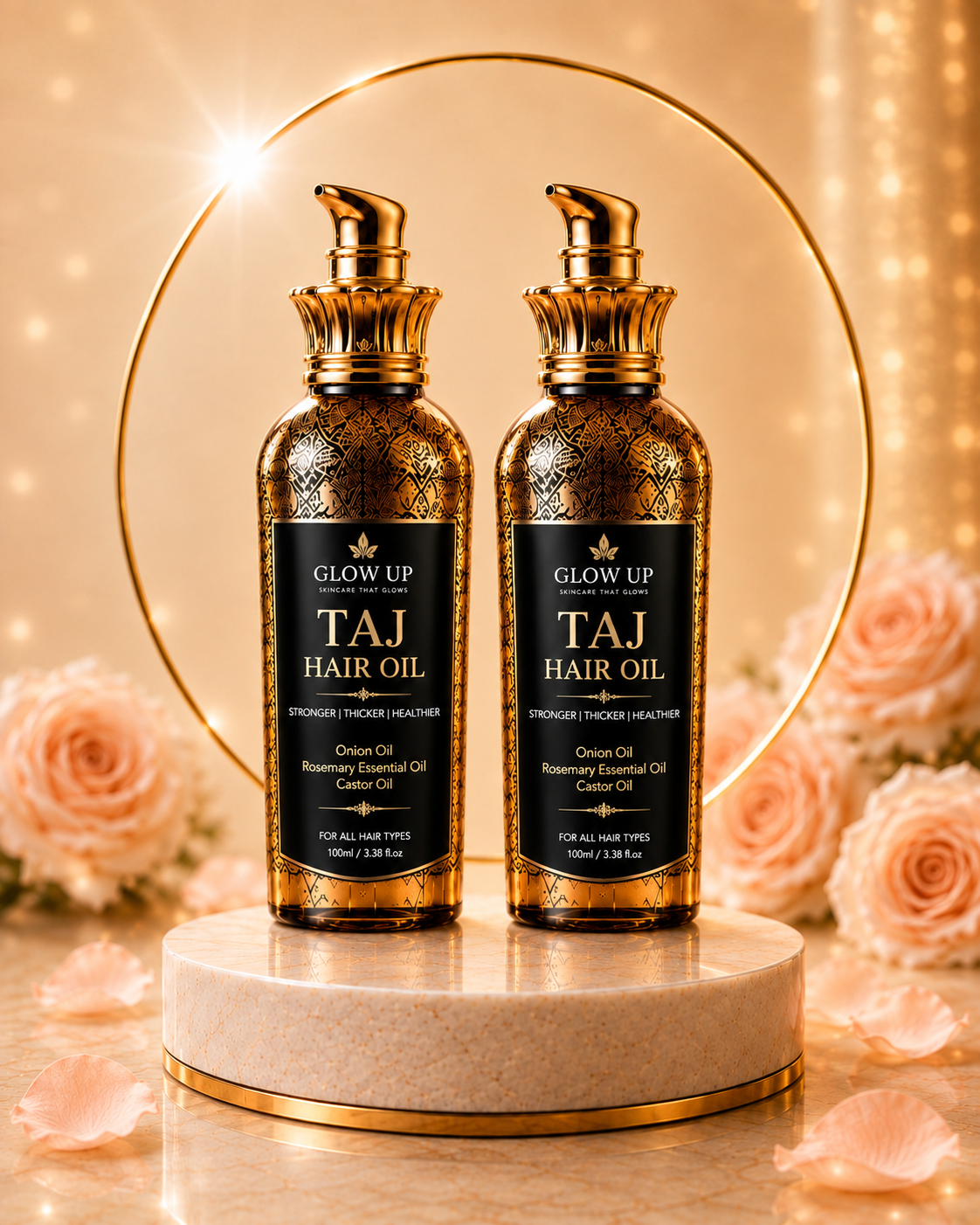 Glow Up Taj Hair Oil 2-Bottle Bundle | 200ml